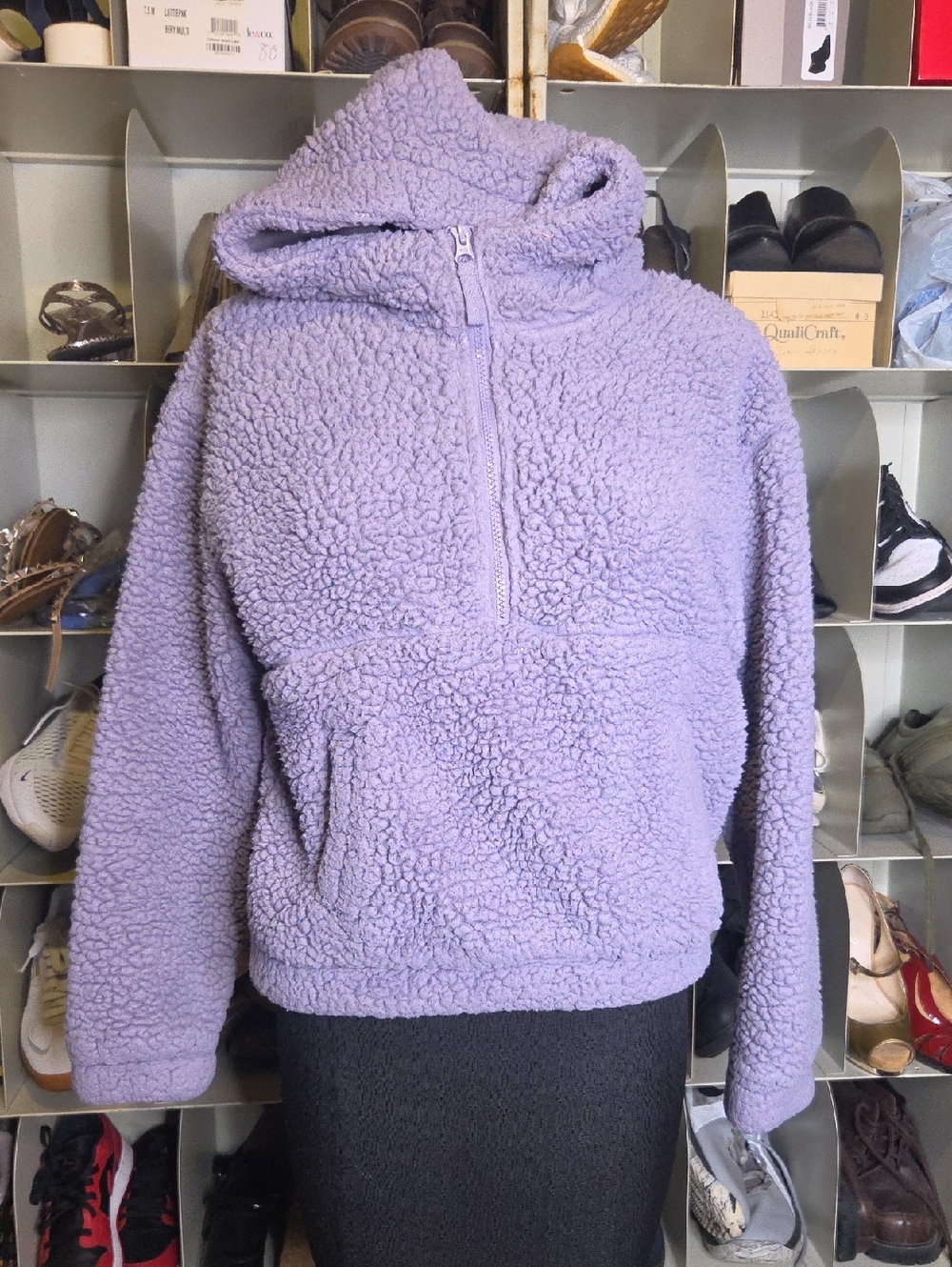 Mondetta Lavender Sherpa Half-Zip Hoodie